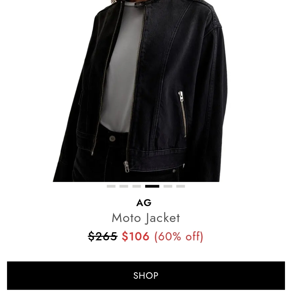 AG Adriano Goldschmied Dark Jean Moto Jacket